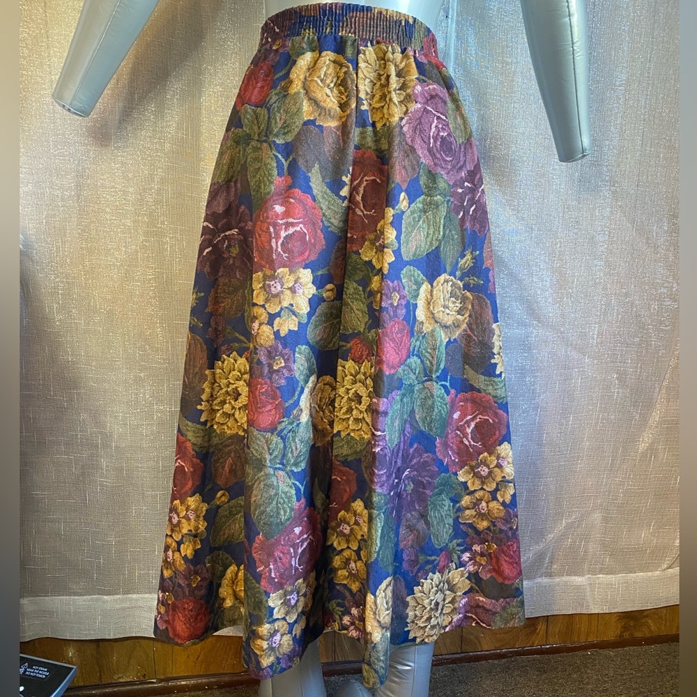 Inseparable Women's Soft Pink Floral Skirt Vtg Made in USA 80's 90's Size16
